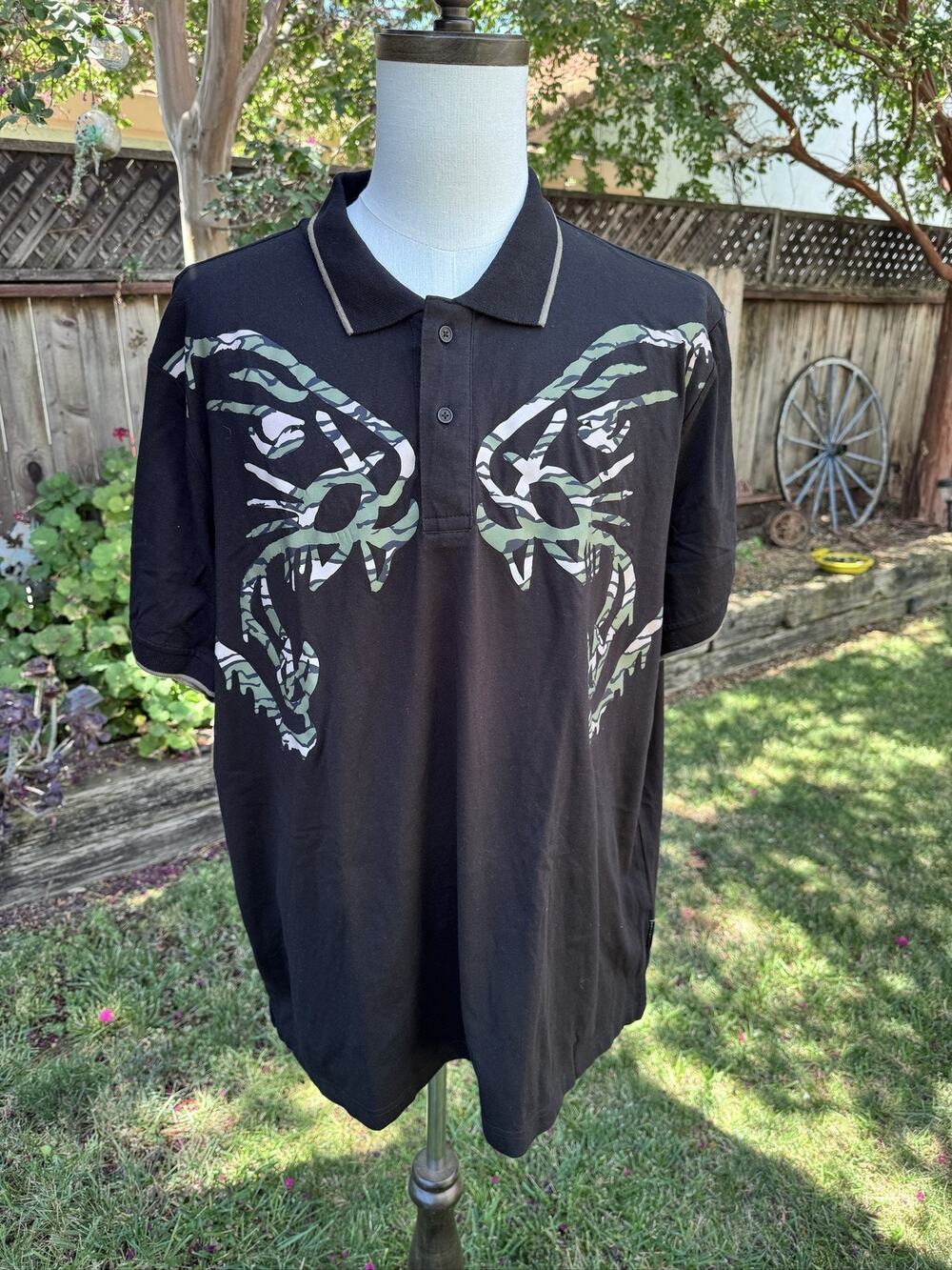 Sean John Polo Shirt Men’s 3XL Black Green White Graphic Cotton Polyester
